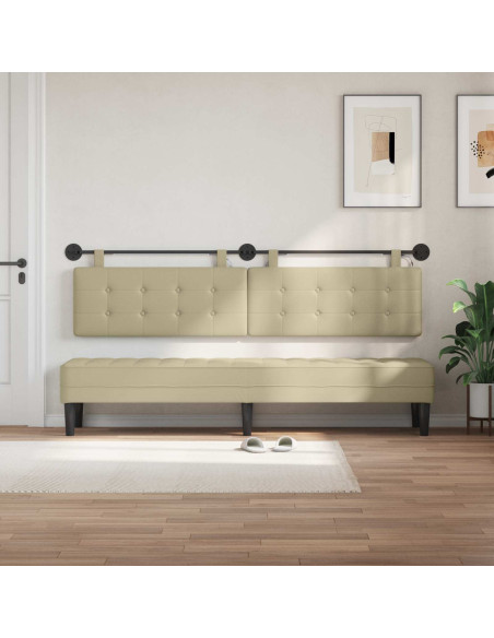 Testiera sospesa Con luce LED Crema Similpelle