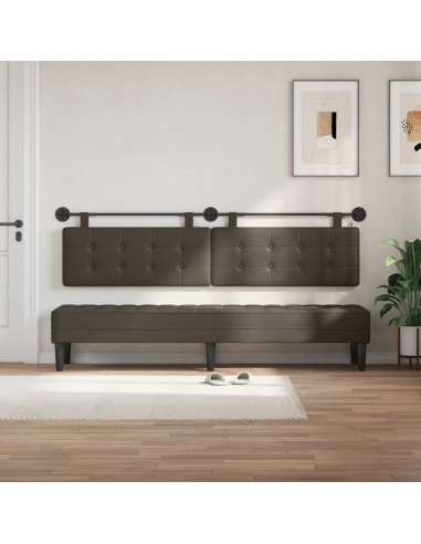 Testiera sospesa Con luce LED Grigio Similpelle