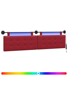 Testiera sospesa Con luce LED Rosso Vino Similpelle 2