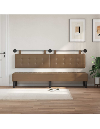 Testiera sospesa Con luce LED Cappuccino Similpelle