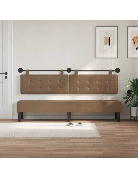 Testiera sospesa Con luce LED Cappuccino Similpelle