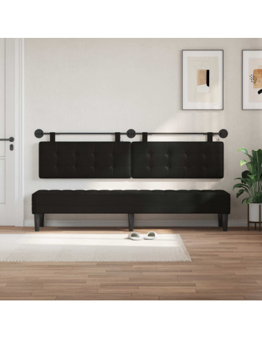 Testiera sospesa Con luce LED Nero Similpelle
