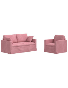 Set di divani 2 pcs Rosa 158 x 78 x 80 cm Velluto 2