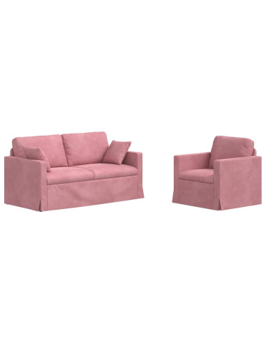 Set di divani 2 pcs Rosa 158 x 78 x 80 cm Velluto