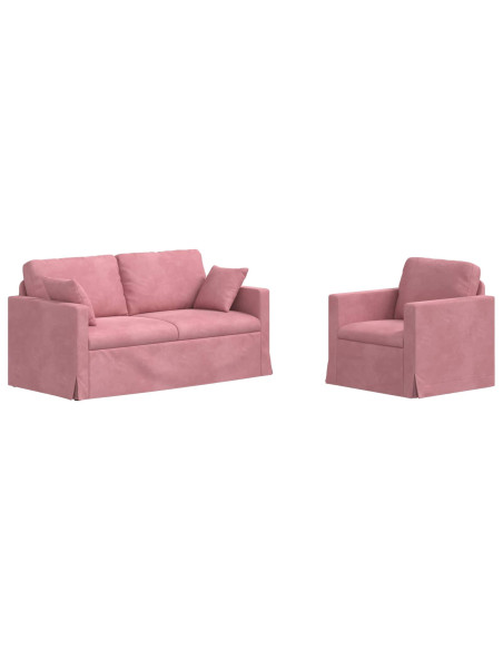 Set di divani 2 pcs Rosa 158 x 78 x 80 cm Velluto