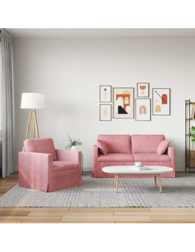 Set di divani 2 pcs Rosa 158 x 78 x 80 cm Velluto
