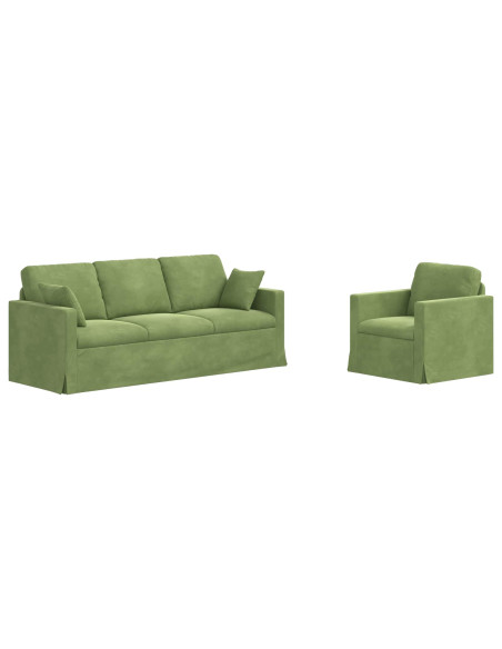 Set di divani 2 pcs Verde chiaro 198 x 78 x 80 cm Velluto
