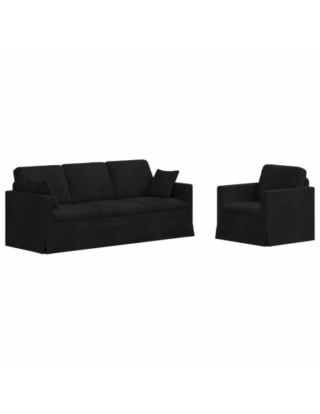 Set di divani 2 pcs Nero 198 x 78 x 80 cm Velluto