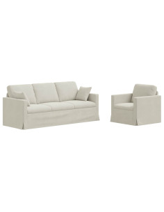 Set di divani 2 pcs Crema 198 x 78 x 80 cm Velluto 2
