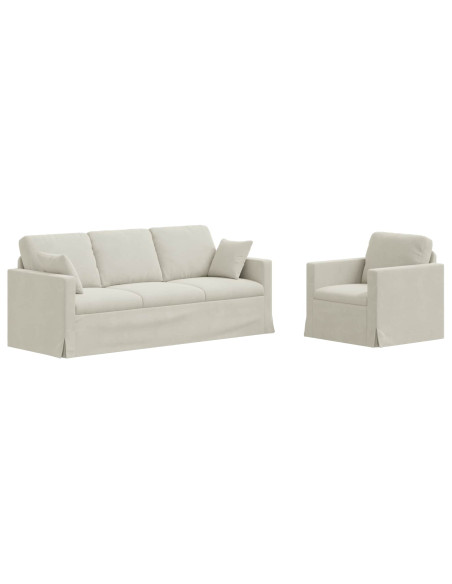 Set di divani 2 pcs Crema 198 x 78 x 80 cm Velluto