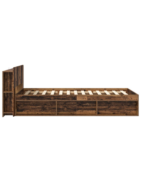 Telaio del letto con storage Legno antico 90 x 190 cm