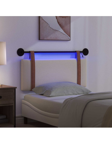 Testiera sospesa Con luce LED Crema PU Antico