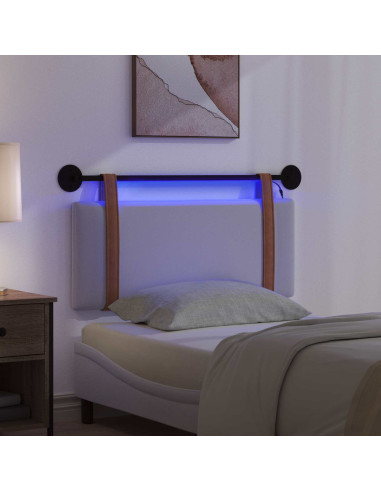 Testiera sospesa Con luce LED Bianco PU Antico