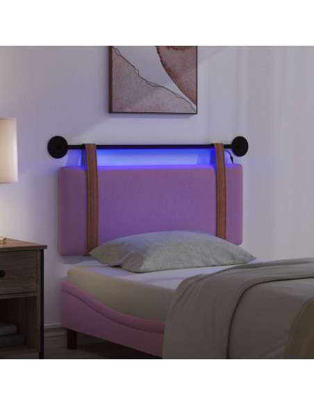 Testiera sospesa Con luce LED Rosa PU Antico