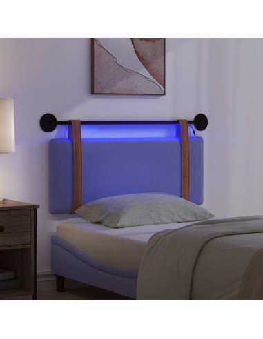 Testiera sospesa Con luce LED Blu jeans PU Antico