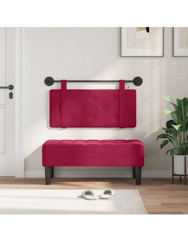 Testiera sospesa Con luce LED Rosso Vino Velluto