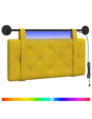 Testiera sospesa Con luce LED Giallo Velluto