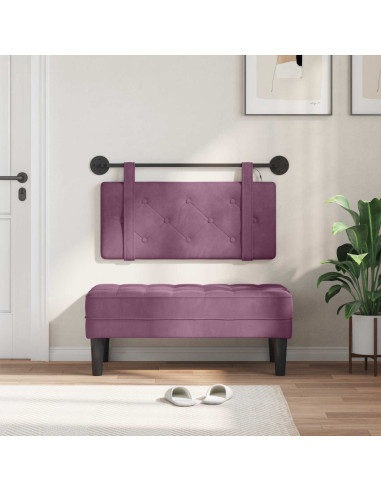 Testiera sospesa Con luce LED Viola Velluto