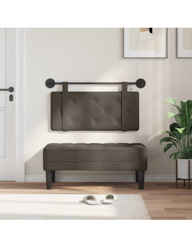 Testiera sospesa Con luce LED Grigio Similpelle