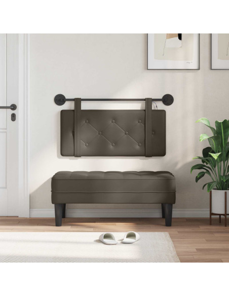 Testiera sospesa Con luce LED Grigio Similpelle