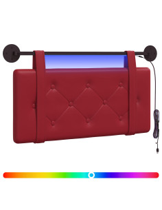 Testiera sospesa Con luce LED Rosso Vino Similpelle 2