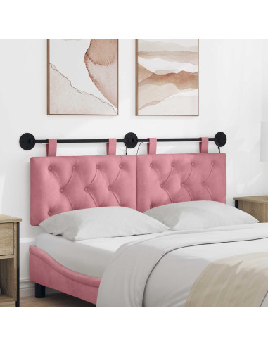 Testiera sospesa Con luce LED Rosa Velluto