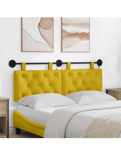 Testiera sospesa Con luce LED Giallo Velluto
