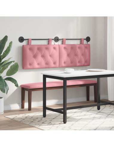 Testiera sospesa Con luce LED Rosa Velluto