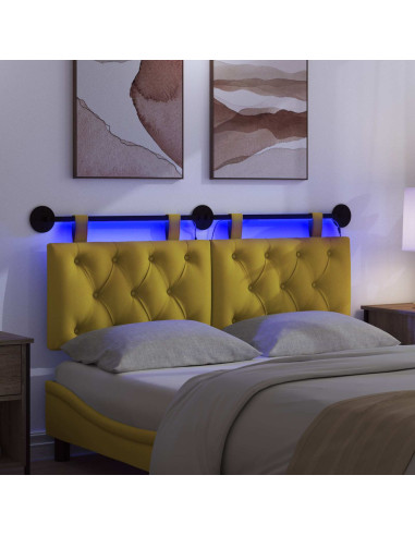 Testiera sospesa Con luce LED Giallo Velluto