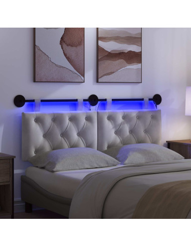 Testiera sospesa Con luce LED Crema Velluto
