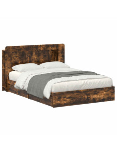 Telaio del letto con storage Rovere Fumo 135 x 190 cm