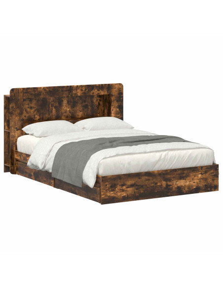 Telaio del letto con storage Rovere Fumo 135 x 190 cm