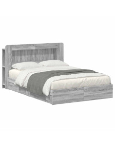 Telaio del letto con storage Sonoma grigio 150 x 200 cm