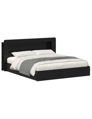 Telaio del letto con storage con cassetto Nero 200 x 200 cm