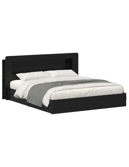 Telaio del letto con storage con cassetto Nero 200 x 200 cm