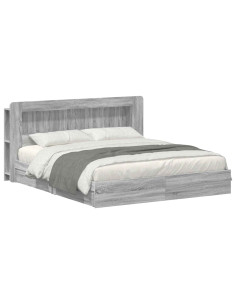 Telaio del letto con storage Sonoma grigio 200 x 200 cm