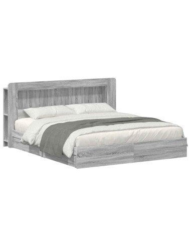 Telaio del letto con storage Sonoma grigio 200 x 200 cm