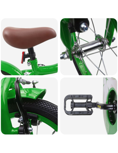 Bicicletta per Bambini 12 Pollici per bambini di 2-4 anni Verde