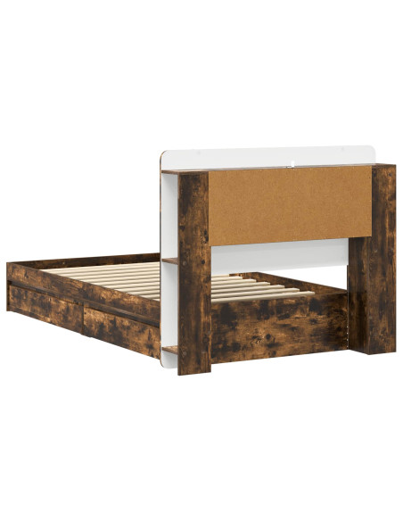 Telaio del letto con storage Rovere Fumo 100 x 200 cm