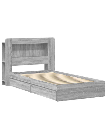 Telaio del letto con storage Sonoma grigio 90 x 200 cm