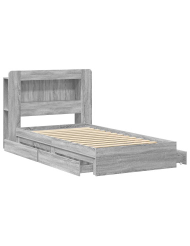Telaio del letto con storage Sonoma grigio 90 x 200 cm