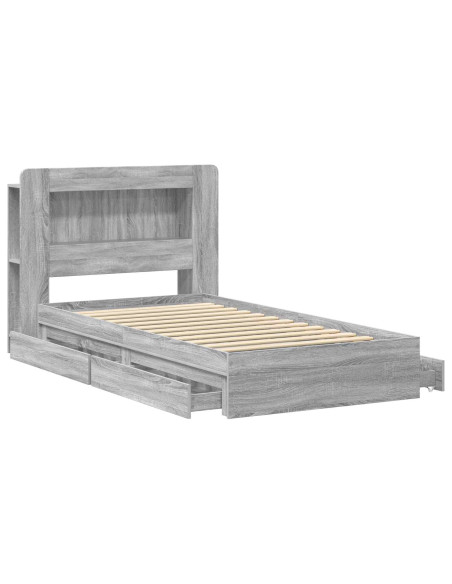 Telaio del letto con storage Sonoma grigio 90 x 200 cm