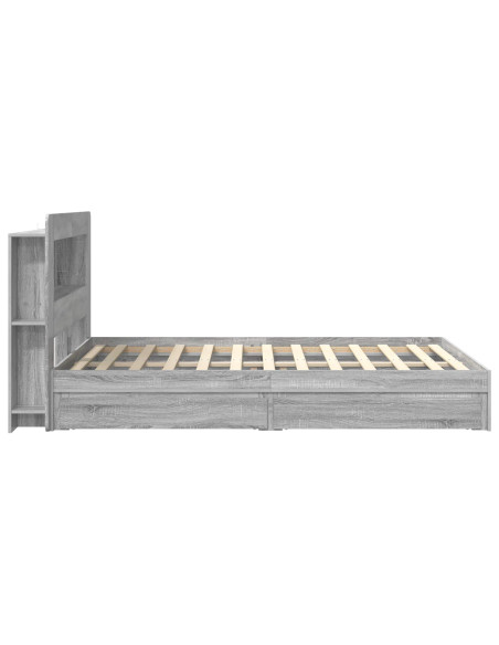 Telaio del letto con storage Sonoma grigio 140 x 200 cm
