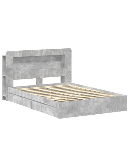 Telaio del letto con storage Grigio Cemento 135 x 190 cm