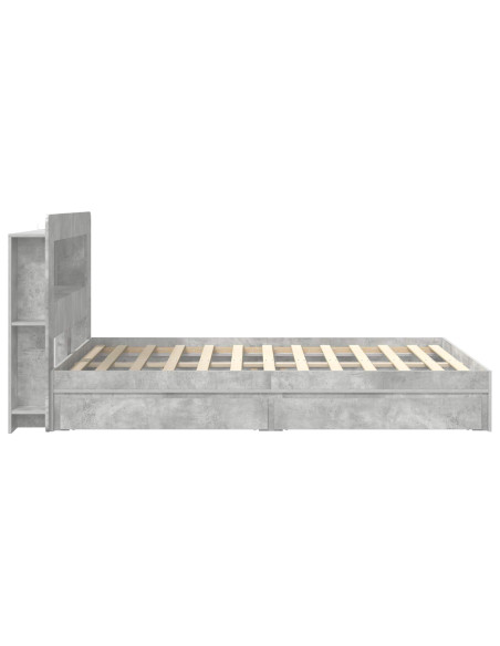 Telaio del letto con storage Grigio Cemento 135 x 190 cm