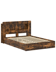 Telaio del letto con storage Rovere Fumo 135 x 190 cm 2