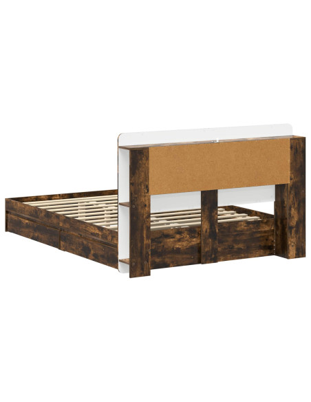 Telaio del letto con storage Rovere Fumo 135 x 190 cm