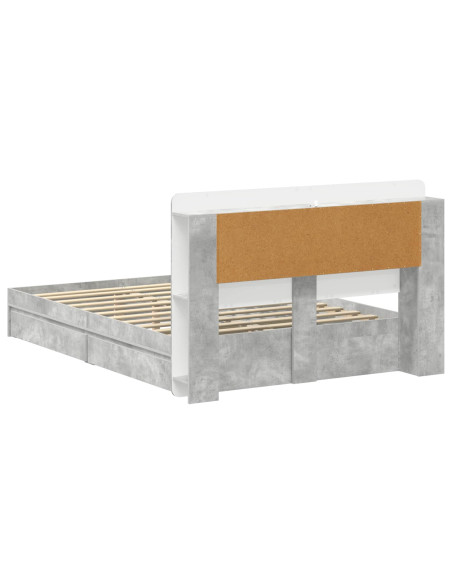 Telaio del letto con storage Grigio Cemento 150 x 200 cm