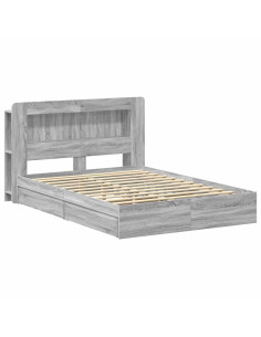 Telaio del letto con storage Sonoma grigio 150 x 200 cm 2