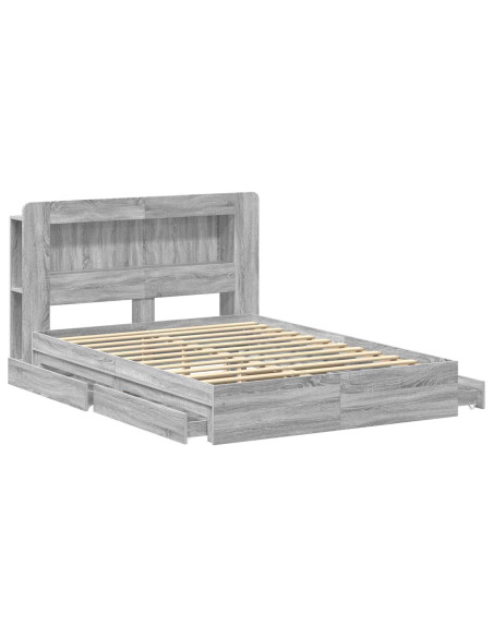Telaio del letto con storage Sonoma grigio 150 x 200 cm